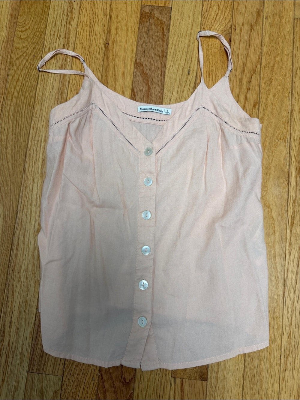 Abercrombie & Fitch Light Blush Pink Button-Down Cami Small
